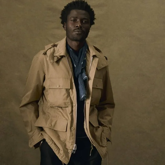 Buck Mason Desert Khaki Storm Stopper Field Coat Jacket Large Hooded NWT - Picture 1 of 8